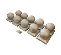 Galvanized Steel Ball Shape Fence Post Caps (Pack of 10)
