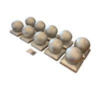 Galvanized Steel Ball Shape Fence Post Caps (Pack of 10)