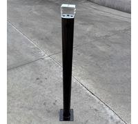 Galvanized Steel CCTV Security Camera Mount Bracket Pole, 1.6ft 3.3ft 3.9ft 4.9ft Surveillance Cameras Ground Stand, Weatherproof Monitor Post(Black,1m/3.3ft)