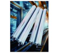 Galvanized Steel Conveyor Rollers - Set of 4, Dia 1.5/2/2.4 Inches, Length 300-1000mm, Woodworking Transmission Rollers for Smooth Material Handling