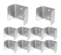 Galvanized Steel Fence Panel Clips,10 Pack Metal Trellis Grips for Timber Posts Garden Fencing Support Secure Installation(35mm)