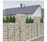 Galvanized Steel Gabion Basket with Lids, Rock Stone Wall Mesh Cage, Stone Wire Basket Fencing, Garden Retaining Wall Wire Cage, Rust-Proof & Weather-Proof(5x5cm-2x0.3x0.3m)