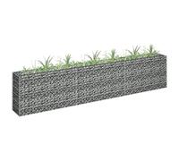 Galvanized Steel Gabion Raised Bed 270x30x60 cm - Silver Garden Planter, Stone Basket for Outdoor Use, Metal Garden Bed, Ideal for Planting and Landscaping