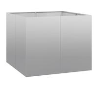 (galvanized steel/grey, 100 x 100 x 80 cm) vidaXL Planter Outdoor Flower Pot Garden Raised Bed Patio Plant Pot Steel