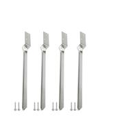 Galvanized Steel Ground Sleeve Anchor Kit for Wooden Swing Posts - 4 Sleeves + 8 Screws, Weather-Resistant Fixed Anchor, 520 x 60 mm, Silver