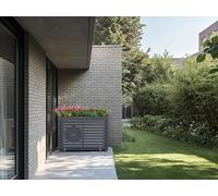 Galvanized Steel Heat Pump Cover with Planter - Weatherproof AC Unit Enclosure, Rust-Resistant Outdoor , Adjustable Wall/Floor Mounting, Green Living Solution