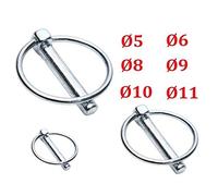Galvanized Steel Linch PIN 5MM 6MM 8MM 9MM 10MM TRAILOR Tractor Safety Clip Lock Lynch Truck (Diameter 8mm x Length 45mm)