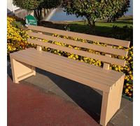 Galvanized Steel Outdoor Park Bench with Backrest Weatherproof Garden Bench for Patio Yard & Lawn Heavy-Duty 120cm/47.2in All-Weather Seating (Khaki)