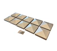 Galvanized Steel Pyramid Shape Fence Post Caps (Pack of 10)