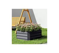 Galvanized Steel Raised Garden Bed Planter Box Living and Home Grey M