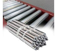 Galvanized Steel Roller Set 10 Pack Gravity Transmission Replacement Part, 1'' 1.5'' 2'' Dia Powerless Conveyor Rollers for Industrial Transporting (Dia 25mm/1'',L 850MM(33.4in))