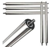 Galvanized Steel Roller Set Replacement Gravity Conveyor Rollers, Set of 5 Stainless Steel Unpowered Roller for Lawnmower/Woodworking/Inventory Transporting(Dia 25MM/1'',L 850MM(33.4in))