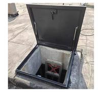 Galvanized Steel Roof Hatch 100x100 cm with Gas Springs - Secure Loft Access Window for Easy Entry & Covered Opening - Perfect for Attics & Roof Spaces