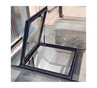 Galvanized Steel Roof Hatch Cover with Pneumatic Hydraulic Rod for Easy Access Tempered Glass Design 70x65cm Attic Roof Hatch for Enhanced Durability and Safety.