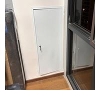Galvanized Steel Roof Hatch with Gas Springs & Latch Lock for Secure Loft Access，Lockable Metal Access Panel, Waterproof Inspection Door for Plumbing and Drywall, Secure Service Hatch for Co