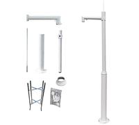 Galvanized Steel Security Camera Pole, All-Weather Surveillance Stand with Lightning Rod, Outdoor CCTV Mount for Parking Lot Barn