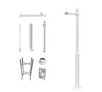 Galvanized Steel Security Camera Pole, All-Weather Surveillance Stand with Lightning Rod, Outdoor CCTV Mount for Parking Lot Barn