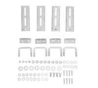 Galvanized Swivel Top Bunk Bracket Kit, Adjustable Height Boat Trailer Bunk Brackets with Square U Bolts for 3in x 1.5in Crossmember, Hot Dipped Resistant