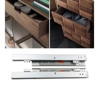 Galvanized Underfloor Drawer Slides Floor Mounted with Triple Ball Bearings and Full Extension for Heavy Duty Kitchen Bathroom Applications (10 inches)