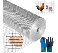 Galvanized Welded Chicken Wire Mesh Roll Aviary Fence Wire Rodent Mesh Fencing Hardware Cloth Coop Rabbit Animal Enclosure Rat Mouse Proofing,Vents,Garden Plants Pet (12.7mm（Mesh）,1 x 10M (HxL))