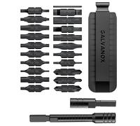 Galvanox 23PC Accessories Set, Compatible with Leatherman Multi-Tools [59HRC] Hardened Double-Sided 21 Piece Bit Kit with Driver Extender, Hex Adapter and Sheath Holder (Black)