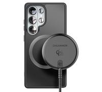 Galvanox 25W Magnetic Charger for Samsung - Qi2.2 Wireless Fast Charging Pad (Compatible with MagSafe) 6FT USB-C Braided Cable for iPhone and Android Phones (Black)