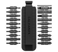 Galvanox 42 Tools Flat Bit-Kit Designed for Leatherman Multi-Tool Screwdrivers, [59-HRC] Industrial-Grade Hardened S2 Impact Steel, Set Includes Double-Sided Sheath Holder (Black)