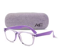 GALVANOX Ava & Ethan Clear Lens Glasses for Kids, Non Prescription Fake Glasses for Toddlers/Kids (Ages-3-12) Purple