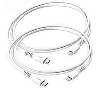 GALVANOX iPhone 12/13, iPhone 14 Charger Cables (USB C to Lightning) 2 Pack (3ft & 5ft) Apple MFi Certified Cords for iPhone 11/12/13/14 Pro Max (Supports PD Fast Charging) White