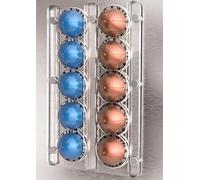 GALVANOX Magnetic 10 Pod Holder, Compatible with Nespresso Vertuo Capsules - Storage Organizer Rack Mount for Fridge, Coffee Station (Clear Acrylic)