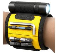 Galvanox - Magnetic Wristband with Hands Free Work Light (3 Modes) for Holding Screws, Nails and Drill Bits, Durable Nylon with Powerful Magnets, Tool Gift for Men, Dad, Husband,