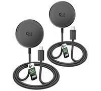 Galvanox Qi2.2 Certified 25W Magnetic Wireless Charger for Samsung (2-Pack), Fast Charging 2.0 for Galaxy S25, S26 Ultra, Android and iPhone Models, Compatible with MagSafe, Black (6Ft)