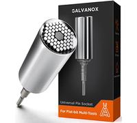 Galvanox Universal Socket Adapter Compatible with Leatherman Flat Bit System - Skeletool, Surge, MUT, Wave Plus and Signal Multitool Kit Set (Multi-Tool Accessories)