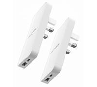 Galvanox USB Type C Flat Charger Wall Block, (2-Pack) Slim Multi Port UK Power Adapter for iPhone 17/16/15/14/Pro Max and Samsung Galaxy Phones, 20W Dual Port Fast Charging Outlet Plug