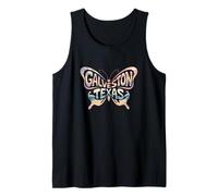 Galveston Butterfly - Texas Beach City Name Word Art Tank Top