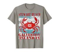 Galveston Island Texas STEWAR Beach Weathered Nautical Crab T-Shirt