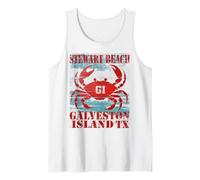 Galveston Island Texas STEWAR Beach Weathered Nautical Crab Tank Top