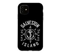 Galveston Island Texas Vintage Compass Rose Anchor Case for iPhone 11