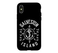 Galveston Island Texas Vintage Compass Rose Anchor Case for iPhone X/XS