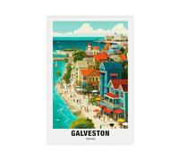 Galveston Texas Travel Poster Canvas Poster Wall Art Decor Print Picture Paintings for Living Room Bedroom Decoration 16x24inch(40x60cm)
