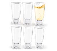 Galvog® Shot Glasses 50ml | Heavy Base Crystal Clear Shot Glasses Set of 6 - Reusable Drinking Party Shot Glasses for Jager Bomb Shooter Tequila Vodka