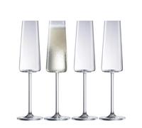 Galway Crystal Alto Champagne / Prosecco Flute Set of 4 in Clear Galway Crystal Clear