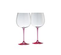 Galway Crystal 'Gin & Tonic' Pair Pink in Clear Galway Crystal Clear