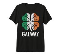 Galway St Patricks Day Celtic Knot Shamrock Distressed Premium T-Shirt