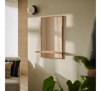 Galyno - Decorative mirror in solid teak, 75x45 cm Natural