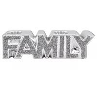 GAM Crystallized Crushed Crystal Diamond Family Sign Ornament 28.5 cm, Friends Ornament Silver 33 cm Silver Sparkle Decorative Ornaments FAMILY & FRIENDS Designs Freestanding Sculpture (Family)