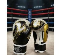 GAM Dragon Boxing Gloves, Pro Training Sparring, Maya Hide Leather, Muay Thai MMA Kickboxing, Men Women Adult Kids,Heavy Punching Bag Mitts Pads Workout,Ventilated Palm Multi Layered. (black, 14oz)
