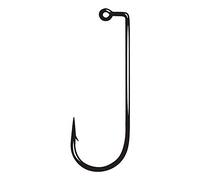 Gamakatsu Black Jig 90, Heavy Wire, Round Bend Jig Hook, 100 Pack, Size: 3/0