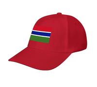 Gambia Flag Baseball Cap,Summer Adjustable Classic Low Profile Hat for Men Women,The Ultimate Accessory for Outdoor Activies Red