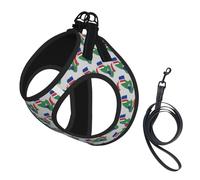 Gambia Flag Map With White Star Print Pet Supplies Adjustable Step-In Flex Breathable Mesh Dog Harness For Small Medium Dogs, S-L